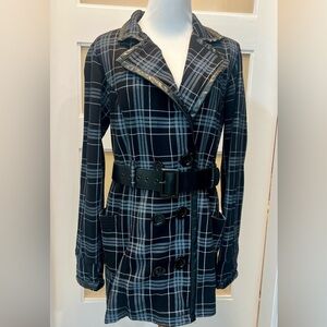 Plaid Women's Jacket with Belt Junior Size XL